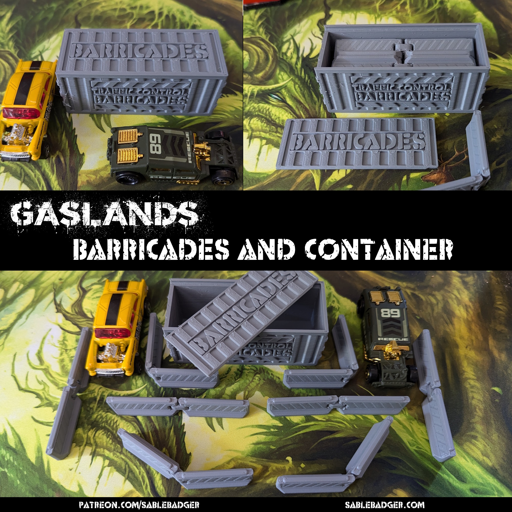 Gaslands - Barricades and Shipping Container Terrain